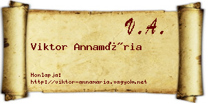 Viktor Annamária névjegykártya