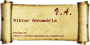 Viktor Annamária névjegykártya